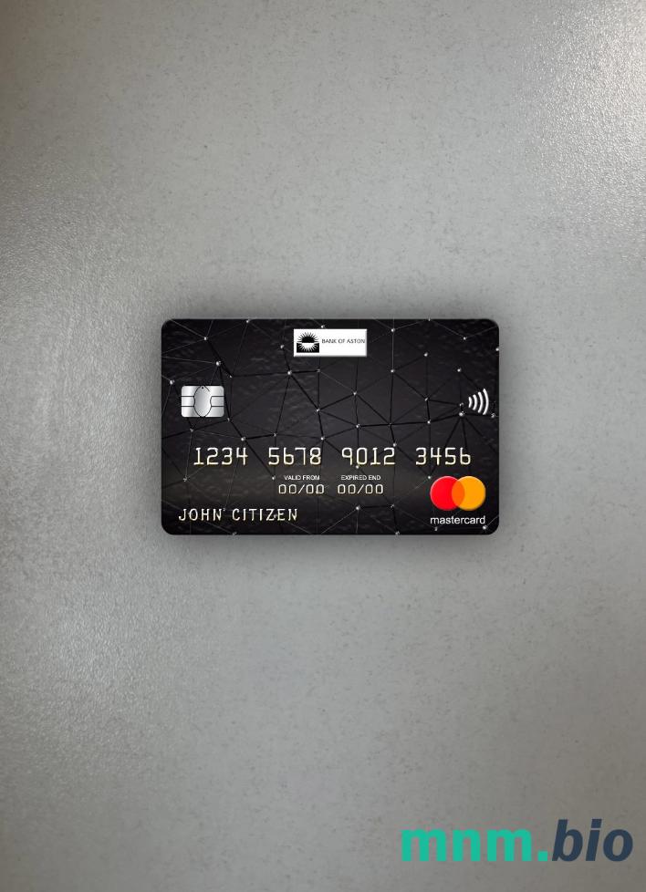 United Kingdom bank of Aston wygląd zdjęcia mastercard skan PSD + zdjęcie